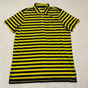 Ralph Lauren RLX Mens‎ Polo Shirt Size XL Yellow Blue Striped Golf Performance